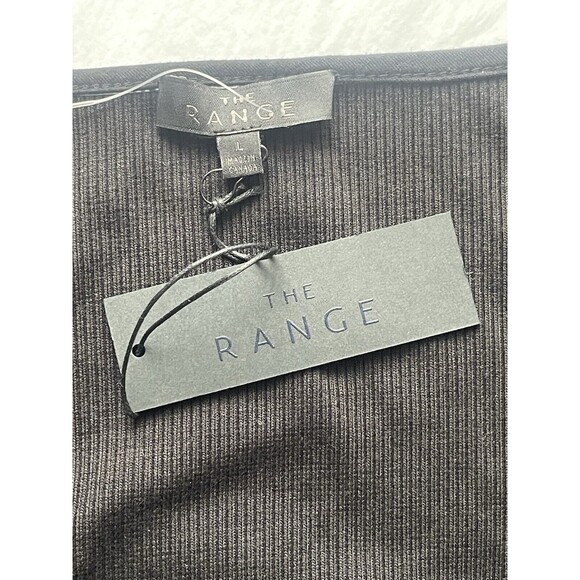 THE RANGE Mass Rob Square Neck Long Sleeve Top In Jet Black Sz L New - Picture 8 of 9